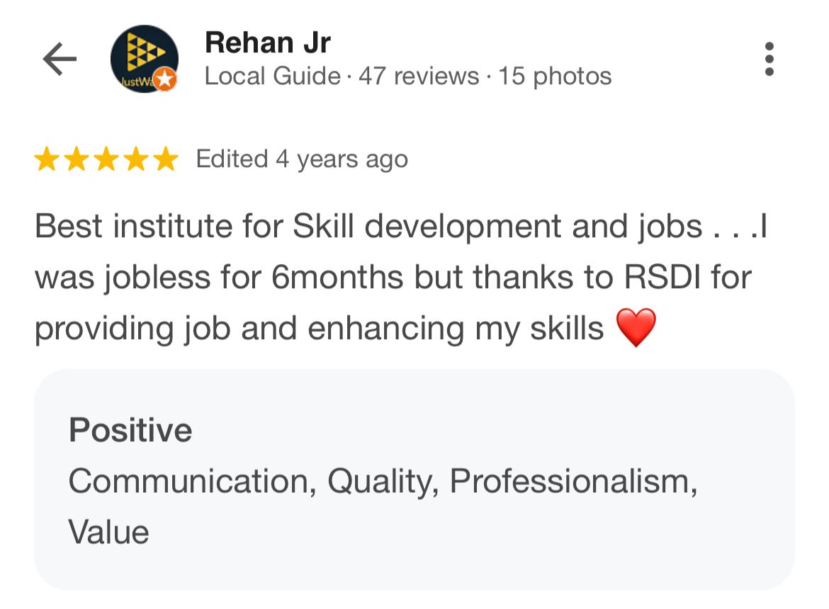 Testimonial for sales training workshop